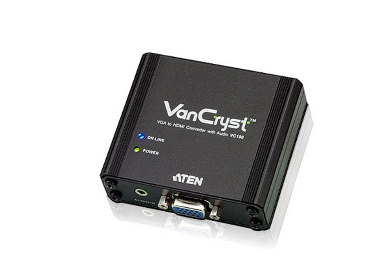 Aten VGA(F) to HDMI(F) Converter, supports up 1920x1200, converts analog VGA signals to HDMI output Aten VGA(F) to HDMI(F) Converter, supports up 1920x1200, converts analog VGA signals to HDMI output